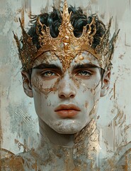Royal King Crown in Luxurious Gold Material for Majestic and Regal Themes