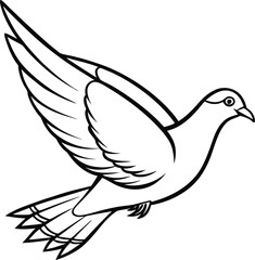 Obraz premium A flying pigeon forming a letter or symbol in the design