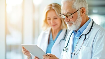 Fototapeta premium Telemedicine Services with Online Doctor. Aged Care and Remote Healthcare Concept.