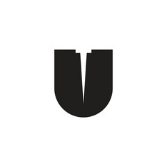 Logo letter U nails unique design with blank background