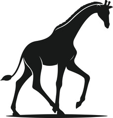 giraffe walking silhouette vector