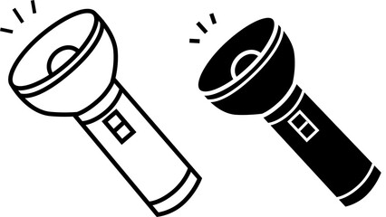 懐中電灯のイラストアイコン