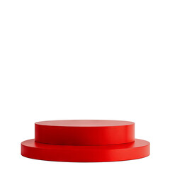 red podiums on a white background. red podium for product stands