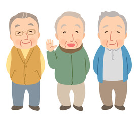 高齢者のグループ　シニア男性　後期高齢者