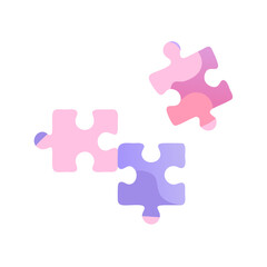 Fototapeta premium Person assembling large puzzle pieces, teamwork concept