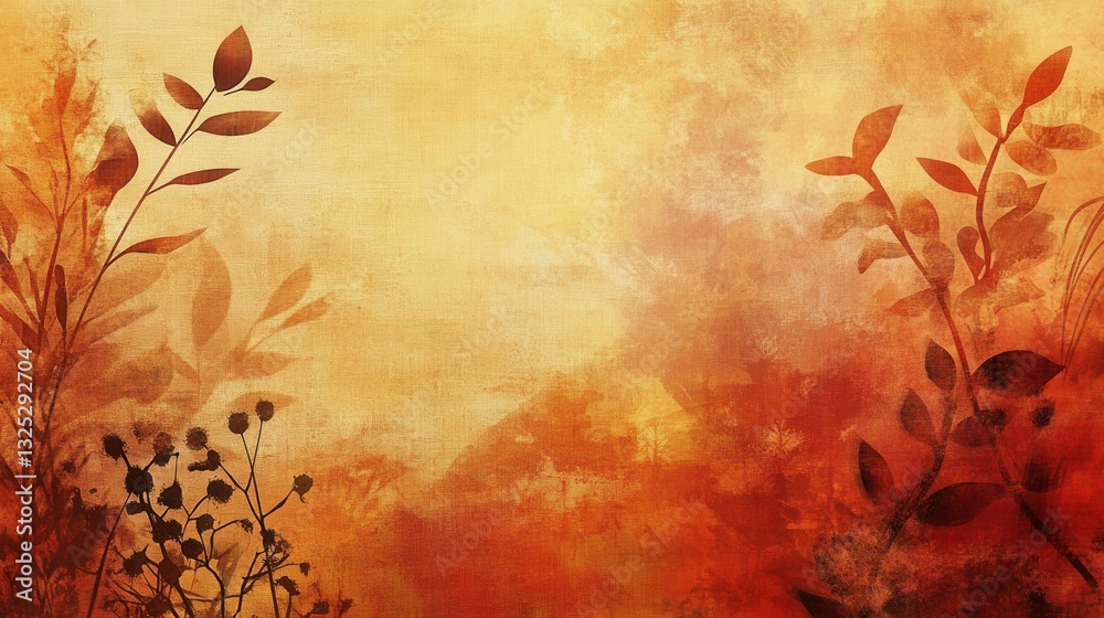 Aufkleber warm bohemian background with organic patterns in earth tones and subtle textures for artistic ambia