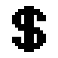 Pixelated Dollar Sign Symbol Icon