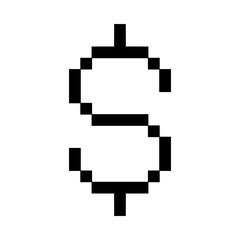 Fototapeta premium Pixelated Dollar Sign Symbol Icon