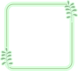 Obraz premium Green Leaf Frame Leaves Simple Background