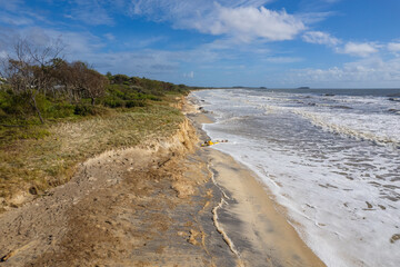 Kingscliff Beach erosion and storm damage from Cyclone Alfred, Northern Rivers, New South Wales, Australia