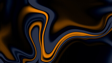 Abstract Black and Orange Fluid Wave Wallpaper