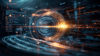 Futuristic Digital Technology Network Data Stream Abstract Background