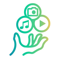 multimedia Line Gradient Icon