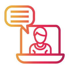 video call Line Gradient Icon