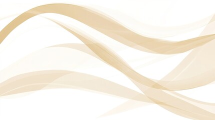 Elegant Beige Curves on White Background – Minimalist Abstract Composition