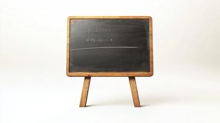Wooden writing board on wooden legs on a white background, isolate