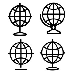 Obraz premium Globe and Airplane Icons Representing Global Travel and Location Navigation