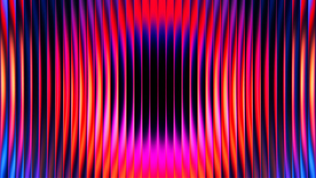 Fototapeta Futuristic vibrant circular gradient pattern with ribbed fractal glass texture blending smooth radiant colors. Bold dynamic abstract background perfect for creative digital design. Vector illustration