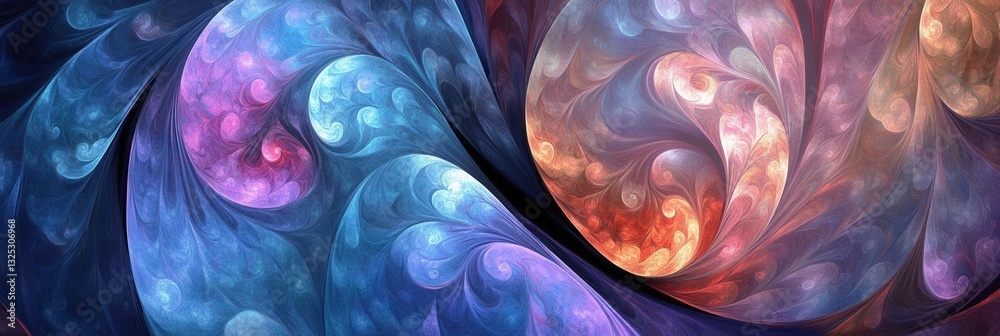 Fototapete vibrant abstract design featuring colorful swirling patterns with a balanced composition influenced 