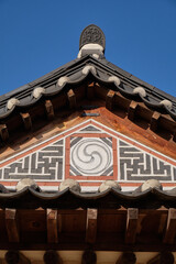 Bukchon Hanok village old traditional Korean architecture district and famous tourist destination in Seoul, South Korea