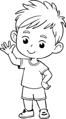boy waving hand