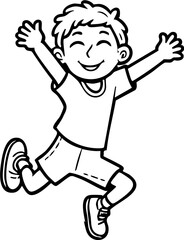 boy jumping happy
