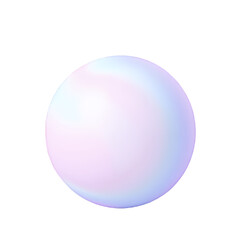Pastel Iridescent Sphere Isolated on Transparent Background