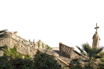 Silhouette Cutout of Scenic Landscape with Trees