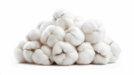 A pile of fluffy cotton bolls, showcasing their soft texture and natural beauty, ideal for textiles and sustainable products.