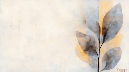 Fototapeta premium Minimalist Abstract Botanical Art, Neutral Aesthetic, Modern Elegance