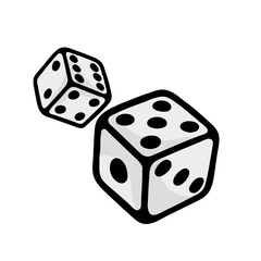 illustration cartoon dice good for sticker