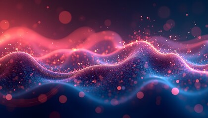 Obraz premium Dynamic Pink Purple Neon Wave Light Design