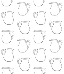 Vector seamless pattern of hand drawn sketch doodle jar isolated on white background