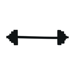 Vector hand drawn barbell silhouette isolated on white background