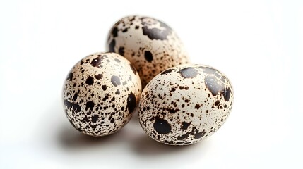quail eggs on white background