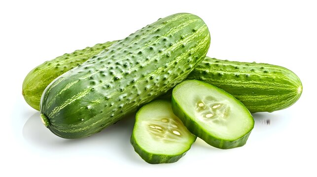 Fresh cucamber isolated on white background