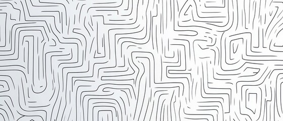 Structured abstract maze doodle with geometric precision, minimalist seamless design