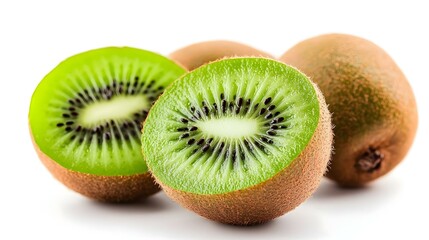 Fototapeta premium Close up of kiwi fruit isolated on the white