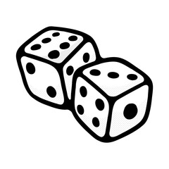 illustration cartoon dice good for logo and icon, line art for sticker