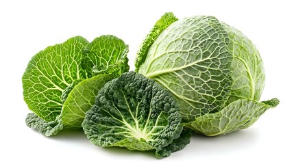 Fototapeta premium cabbage isolated on white background full depth