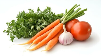 fresh vegetables white background for text