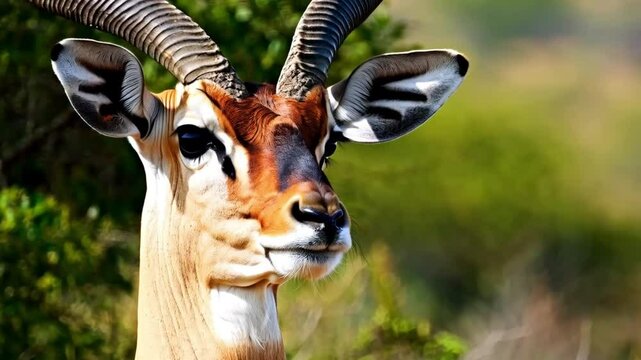 Male impala in kruger park south africa close up wildlife scene