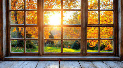 Autumn window view