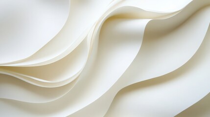 Obraz premium Elegant ivory paper curves abstract background with smooth flowing forms