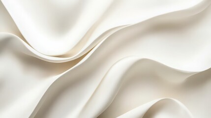 Naklejka premium Elegant cream fabric texture showing flowing waves of luxurious material