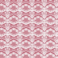 Red and white lace-style floral pattern with intricate details, ideal for festive textiles, romantic designs, wallpapers, and elegant backgrounds.