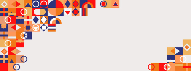 Colorful vector abstract trendy banners with mosaic geometric design