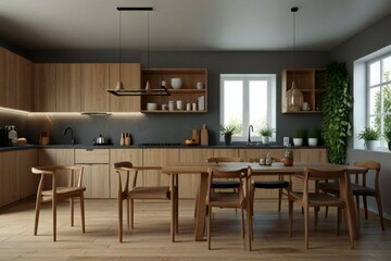 Fototapeta premium modern kitchen interior with kitchen