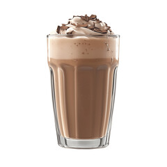Delicious Chocolate Milkshake with Whipped Cream and Chocolate Shavings in Glass