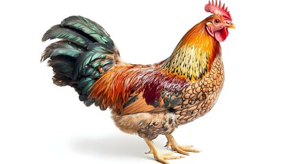 Fototapeta premium beautiful colored chicken isolated on white